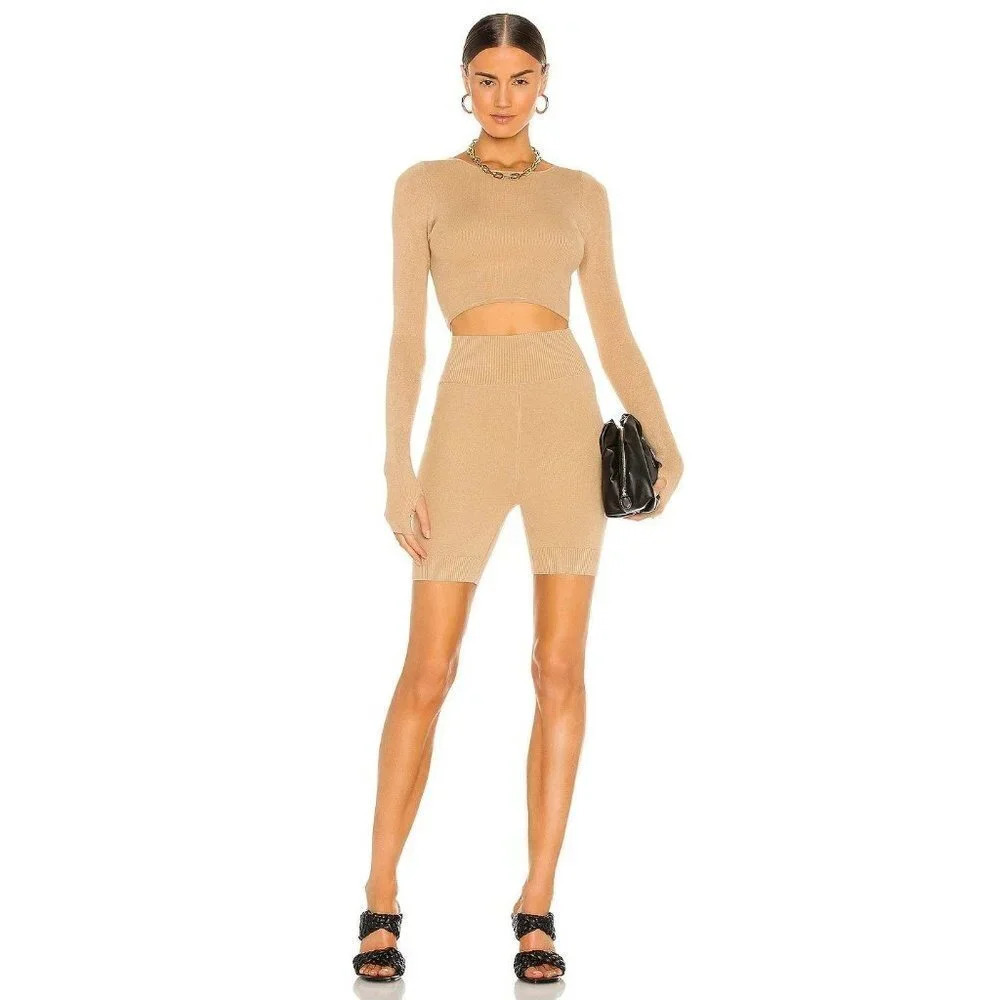 Atoir Noah Knit Shorts in Sepia X-Small New AS-IS Womens Biker Hot Neutral